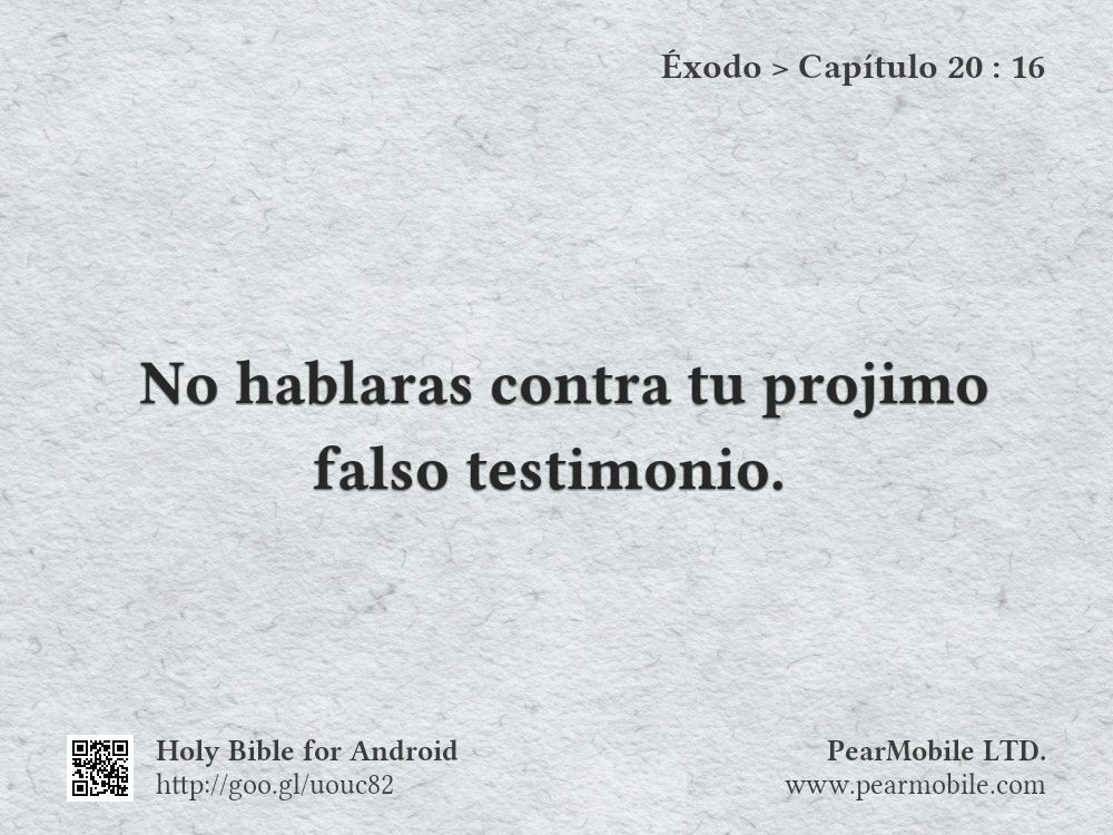 Éxodo, Capítulo 20:16